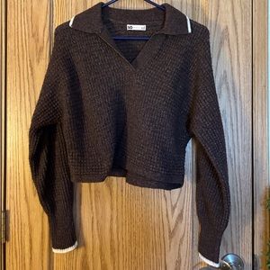 Plum Cropped Sweater